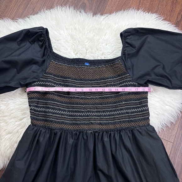 Old Navy Women’s XXL Black Puffy Sleeve Gathered Bust Full Length Flowing Dress - Picture 9 of 16